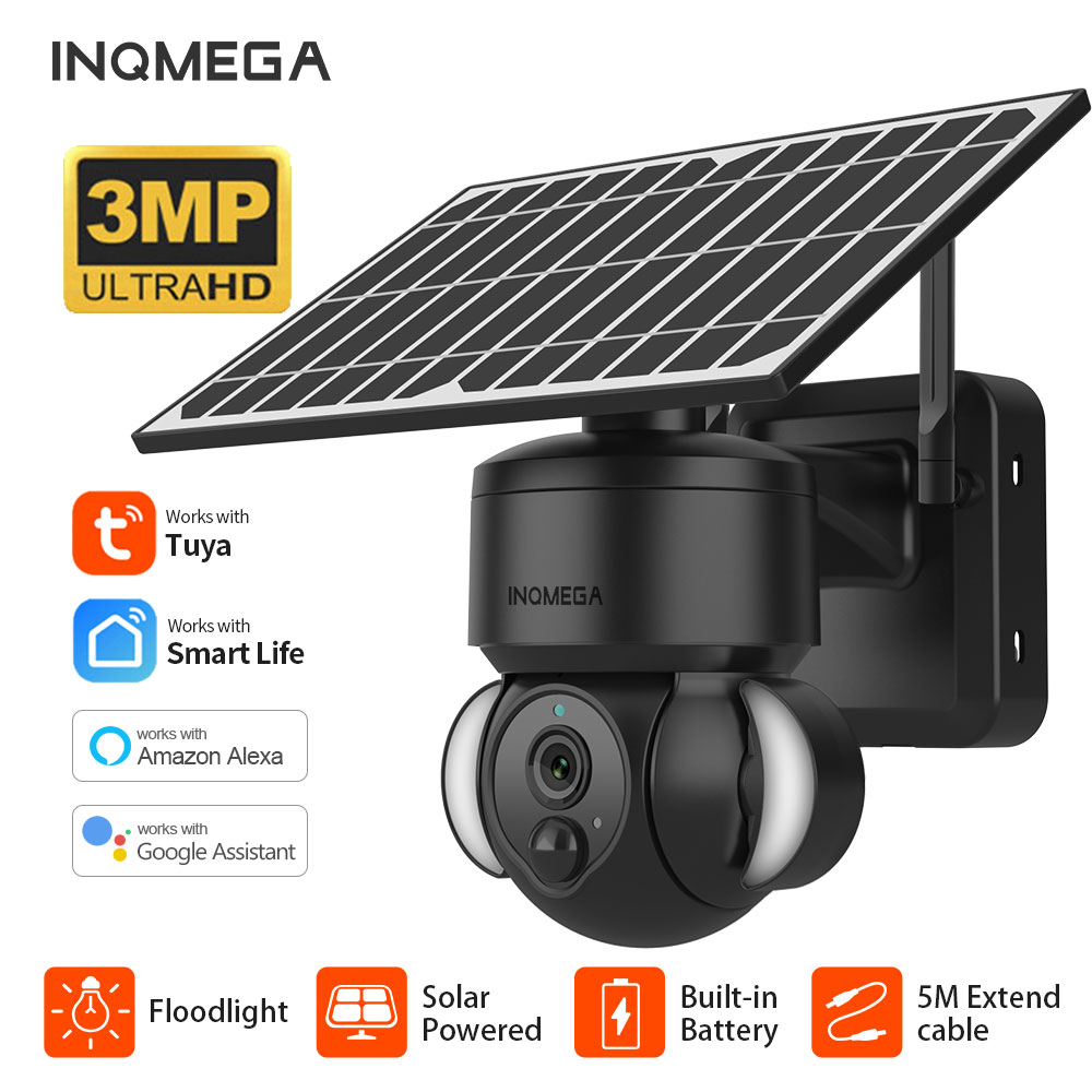 Home Security Wifi Camera - INQMEGA 3MP TUYA Solar Surveillance Camera