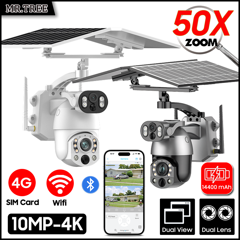 Home Security Wifi Camera - 4K 50X Optical Zoom Dual Lens