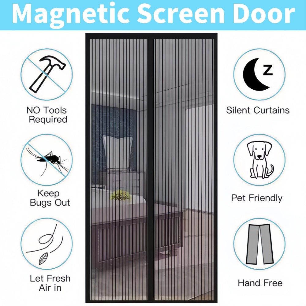 Heavy Duty Magnetic Door Mesh  - Home Security Fence ulasan dan harga