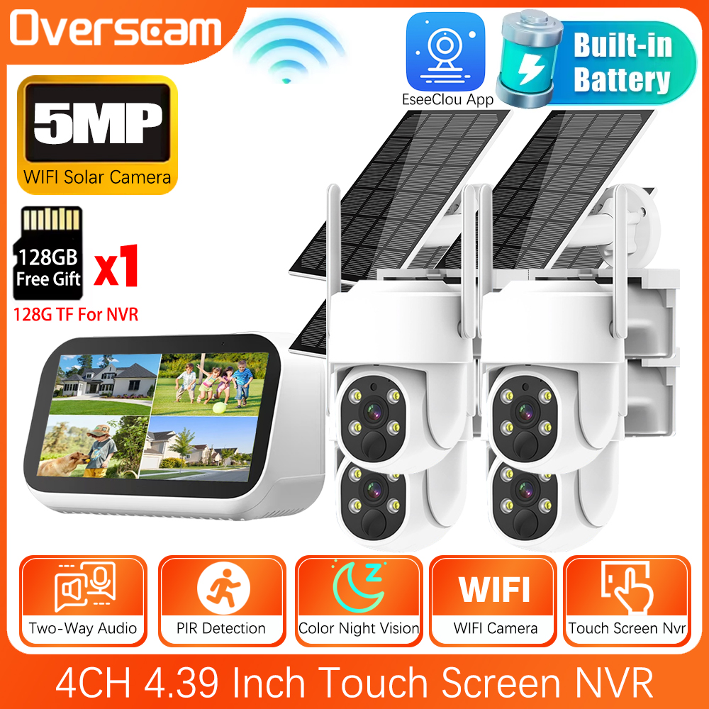 Mini 4CH 4.39 Inch NVR 5MP Wif - Alarm Siren Outdoor ulasan dan harga