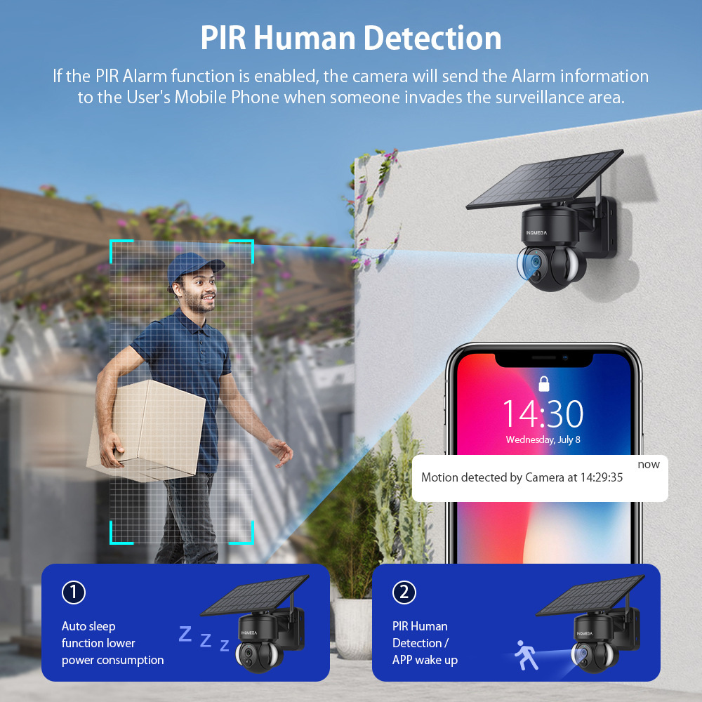 INQMEGA 3MP TUYA Solar Surveil - Home Security Wifi Camera ulasan dan harga