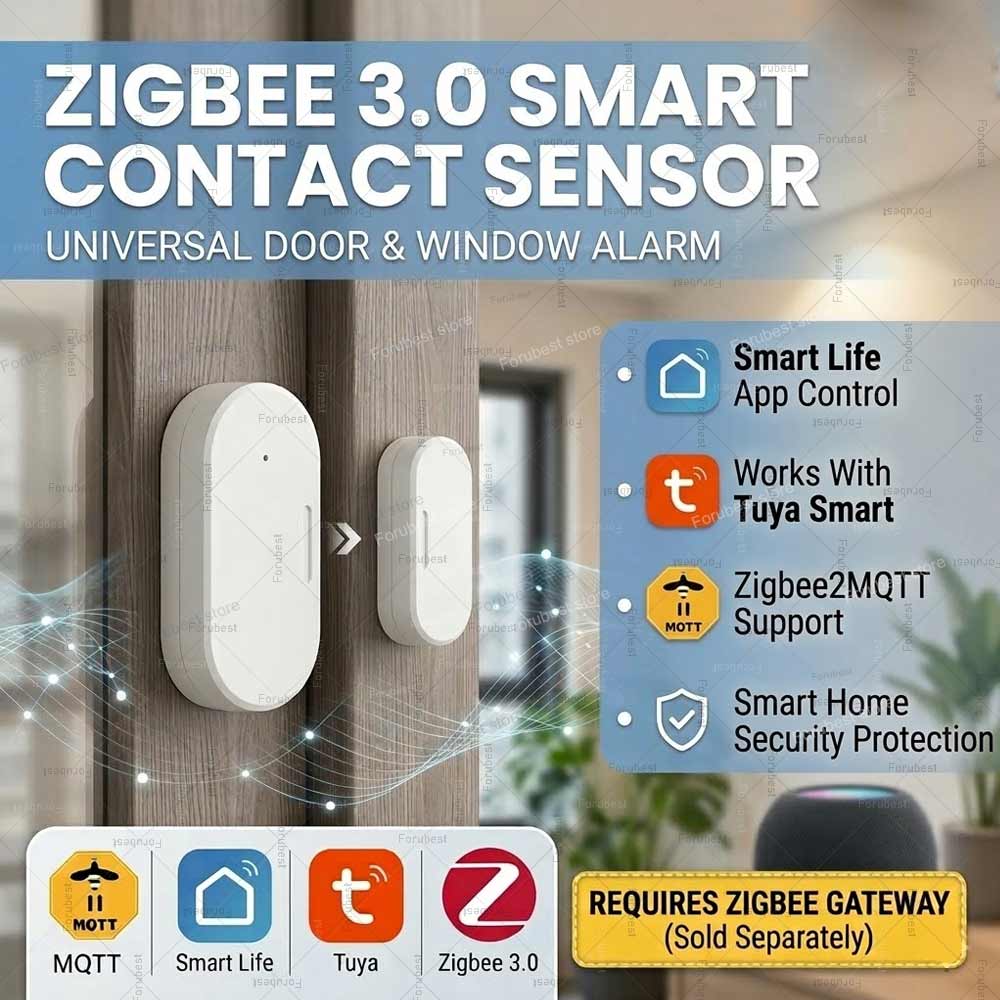 Tuya Zigbee Door Window Sensor - Window Alarm Sensor ulasan dan harga