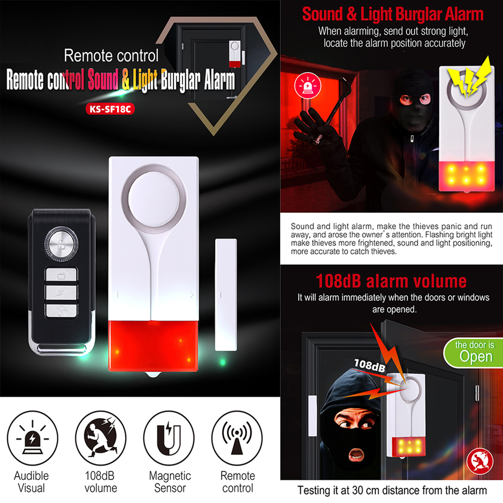 Anti-Theft Alarm 110db Loud Do - Window Alarm Sensor ulasan dan harga