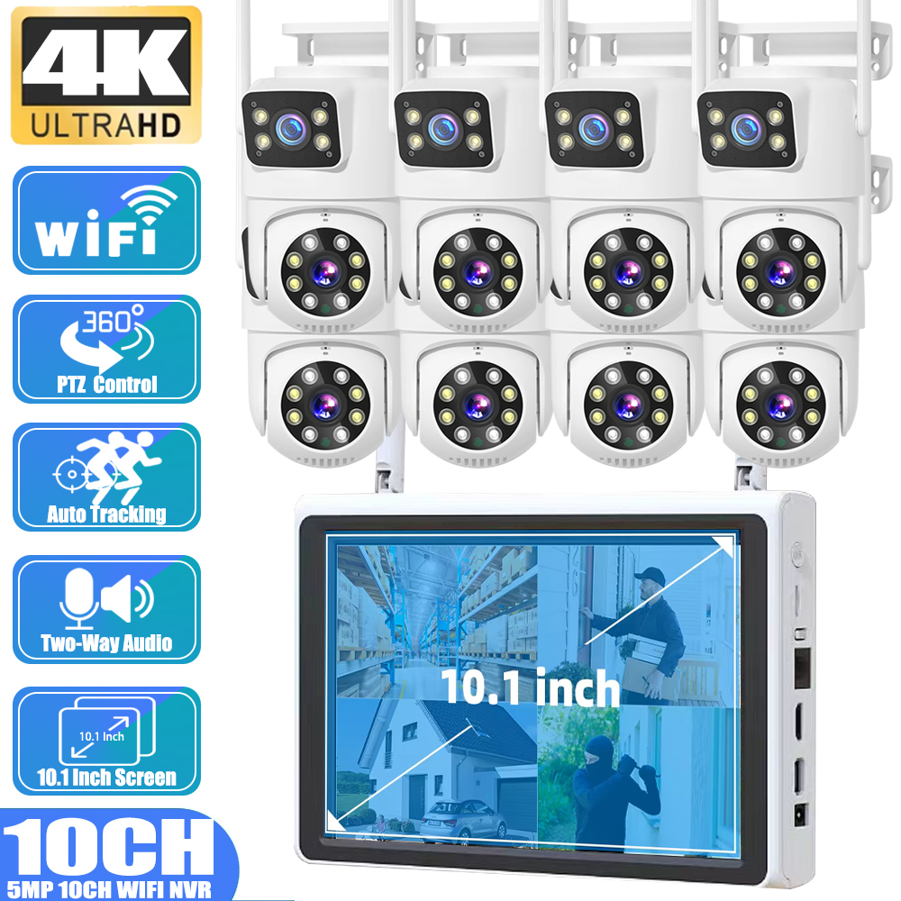 10 Channel CCTV Security 4K Du - Home Security Wifi Camera ulasan dan harga