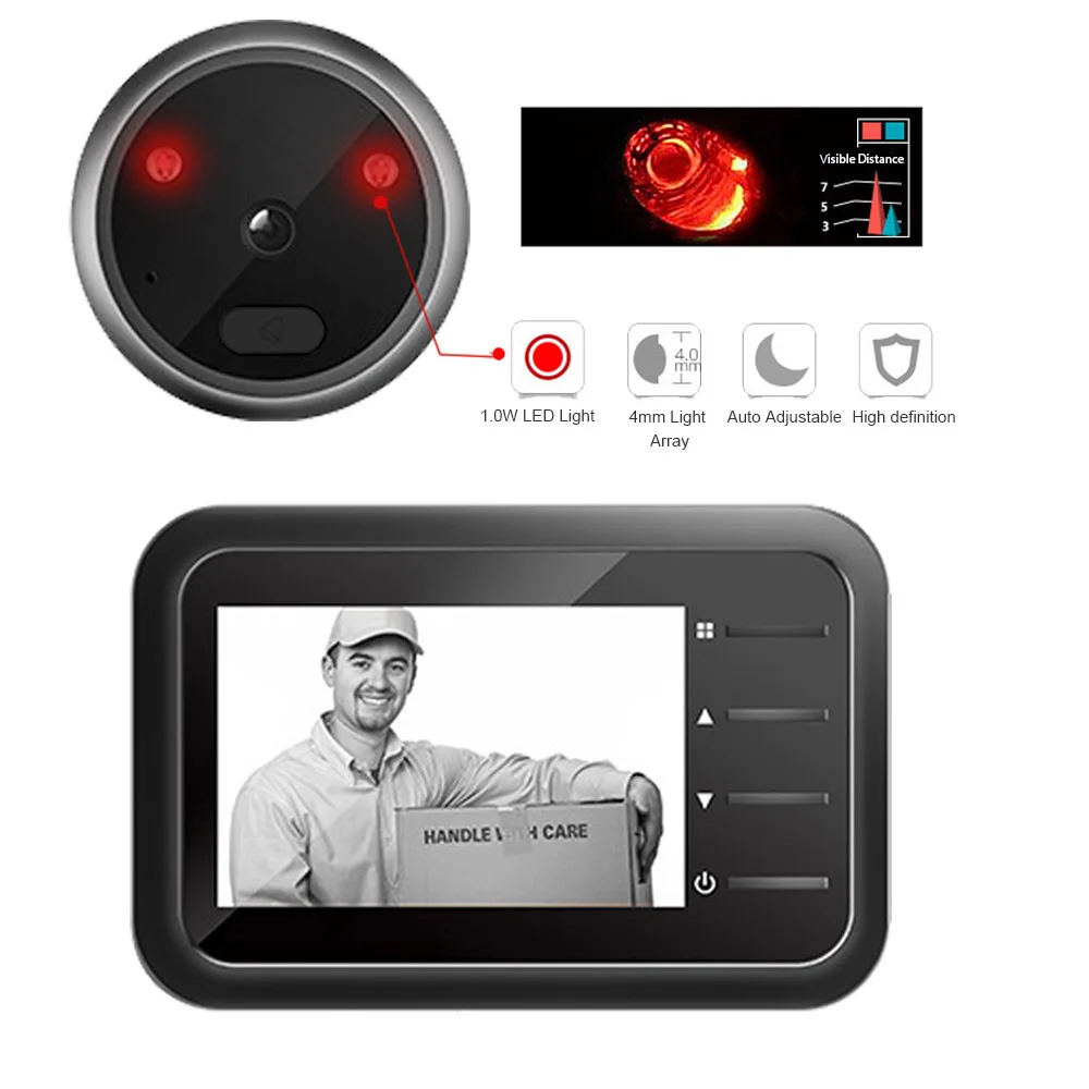 2.4 inch Video Peephole Doorbe - Home Security Ring Camera ulasan dan harga