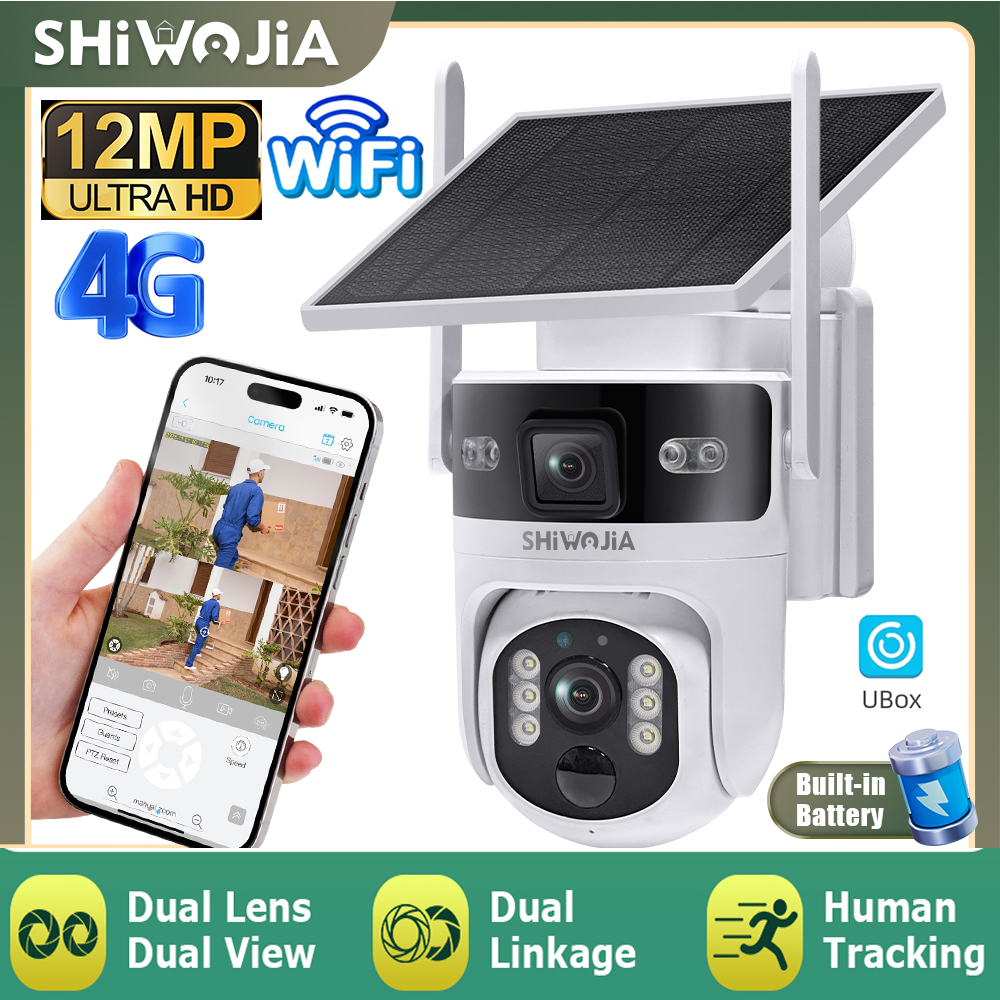 SHIWOJIA 4G LTE Solar Security - Home Security Wifi Camera ulasan dan harga