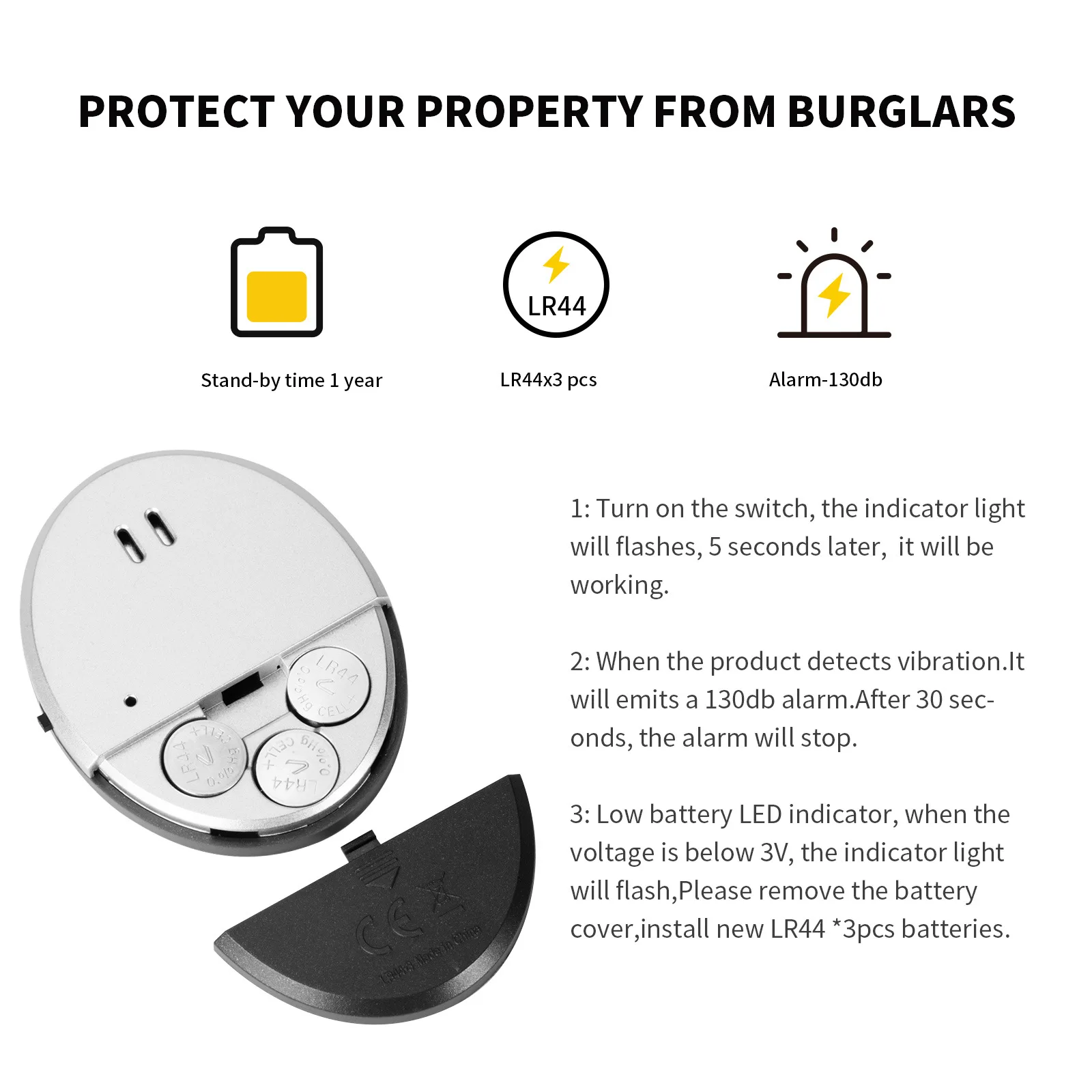 Travel Vibration Door Window A - Window Alarm Sensor ulasan dan harga