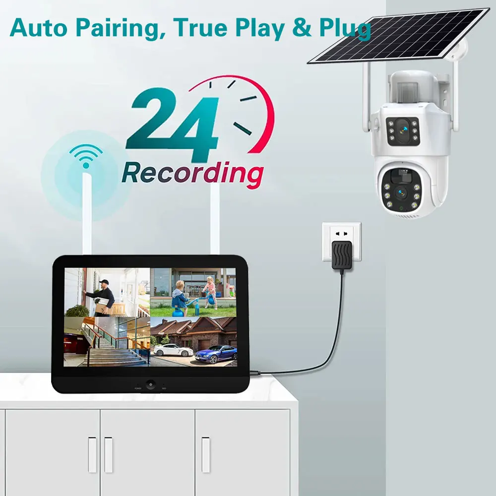 10CH Wireless NVR 4k 8mp Dual  - Home Security Wifi Camera ulasan dan harga