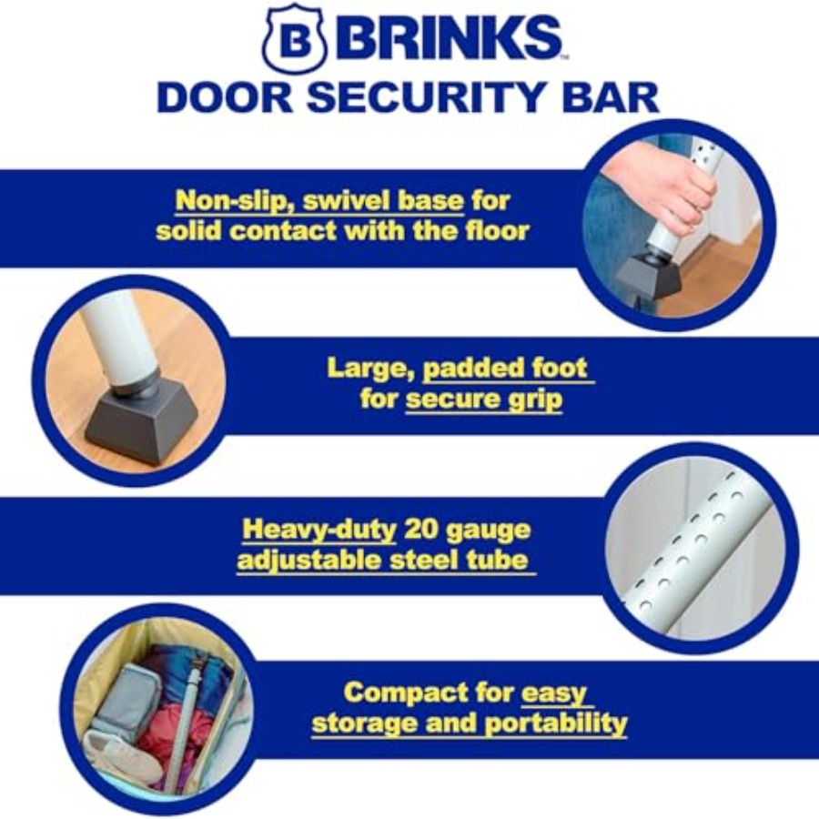 Door Security Bar - Adjustable - Home Security Jammers ulasan dan harga