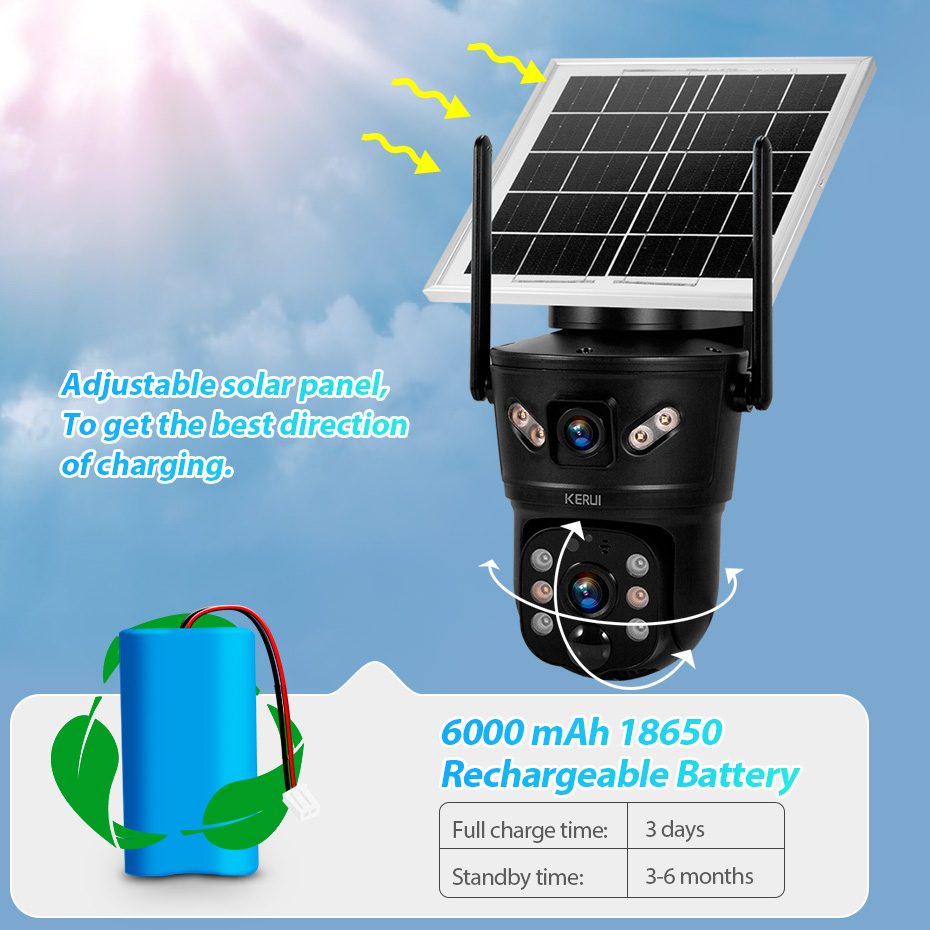 KERUI Outdoor 6MP Solar Camera - Home Security Wifi Camera ulasan dan harga