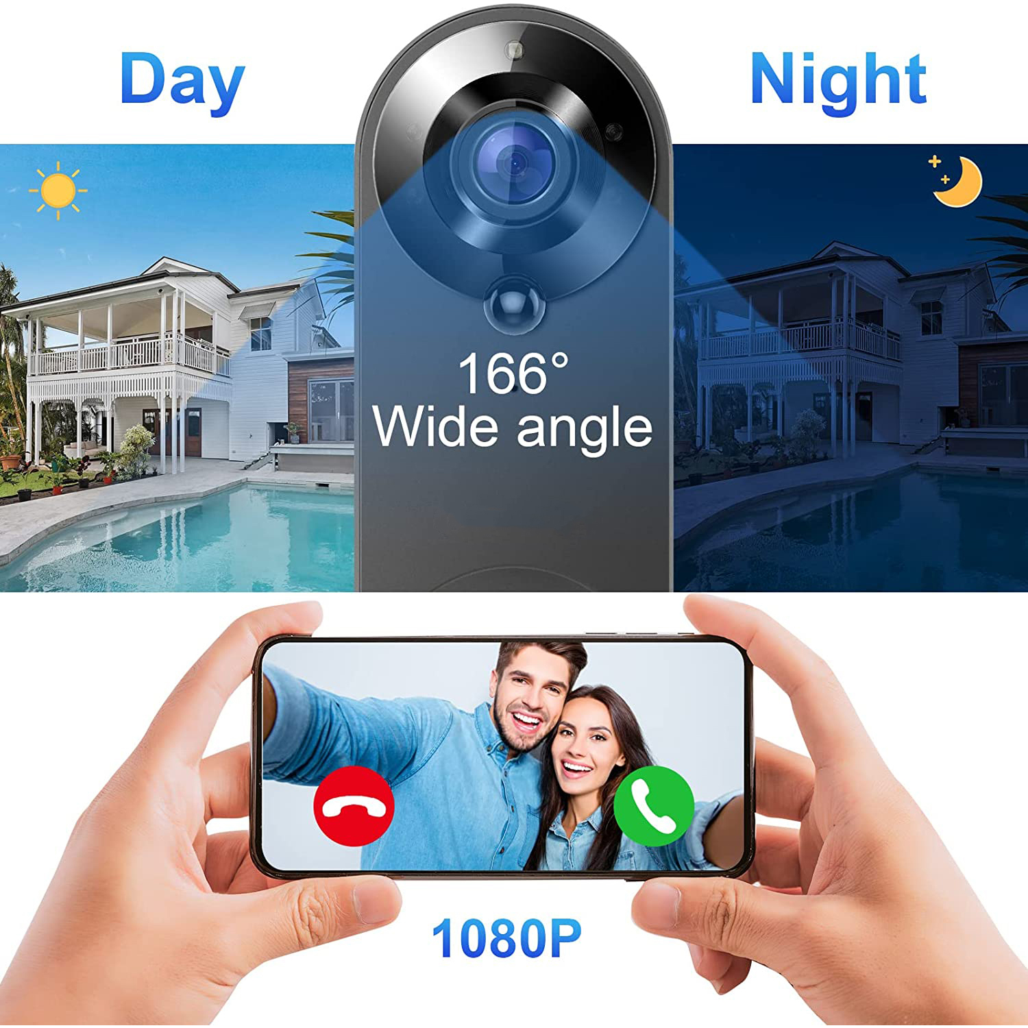 5G 2.4G WiFi Video Doorbell 10 - Home Security No Wifi Needed ulasan dan harga